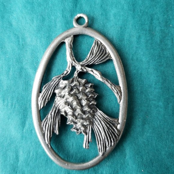 2/15$ Vintage 1993 seagull pewter christmas pine cone ornament/pendant - Picture 2 of 5